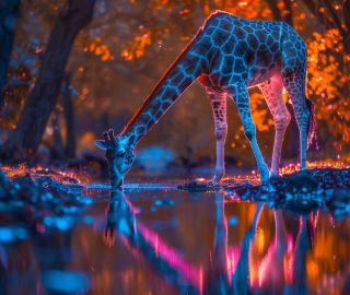 giraffes-neon-lights